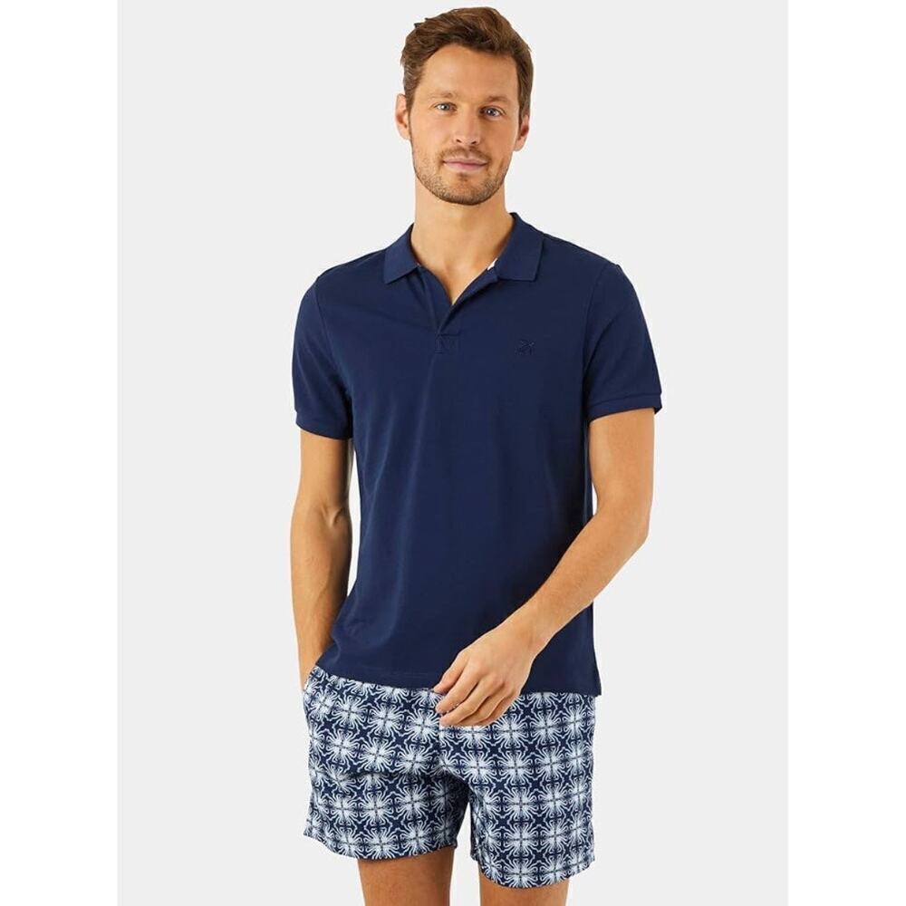 Vilebrequin Men's Organic Cotton Pique Polo Embroidered Logo Size XXL Blue